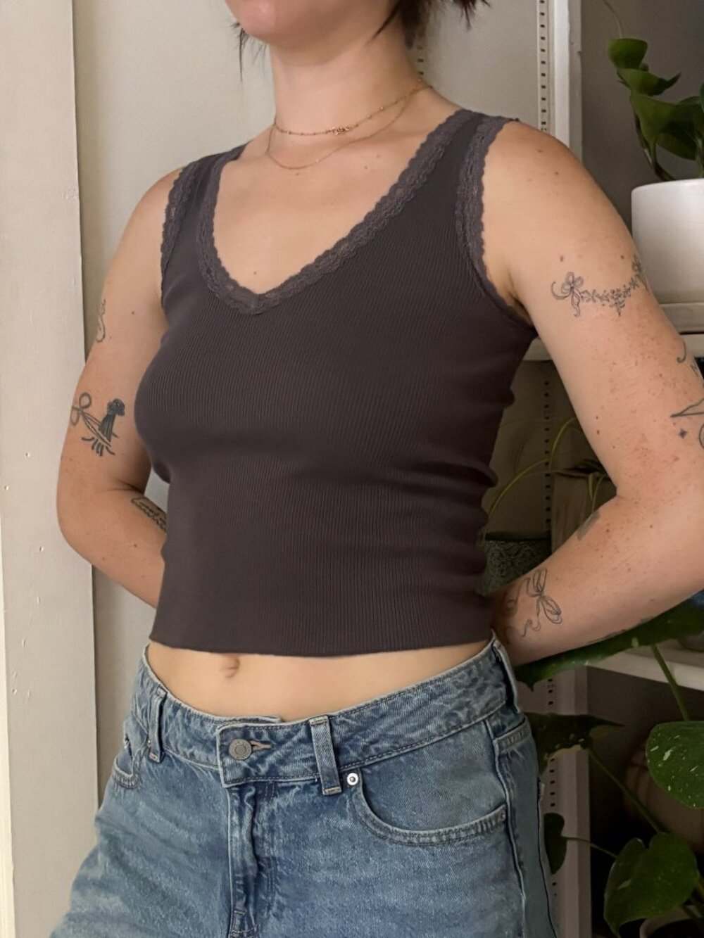 Brandy Melville Lace-Trim Tank - NWT